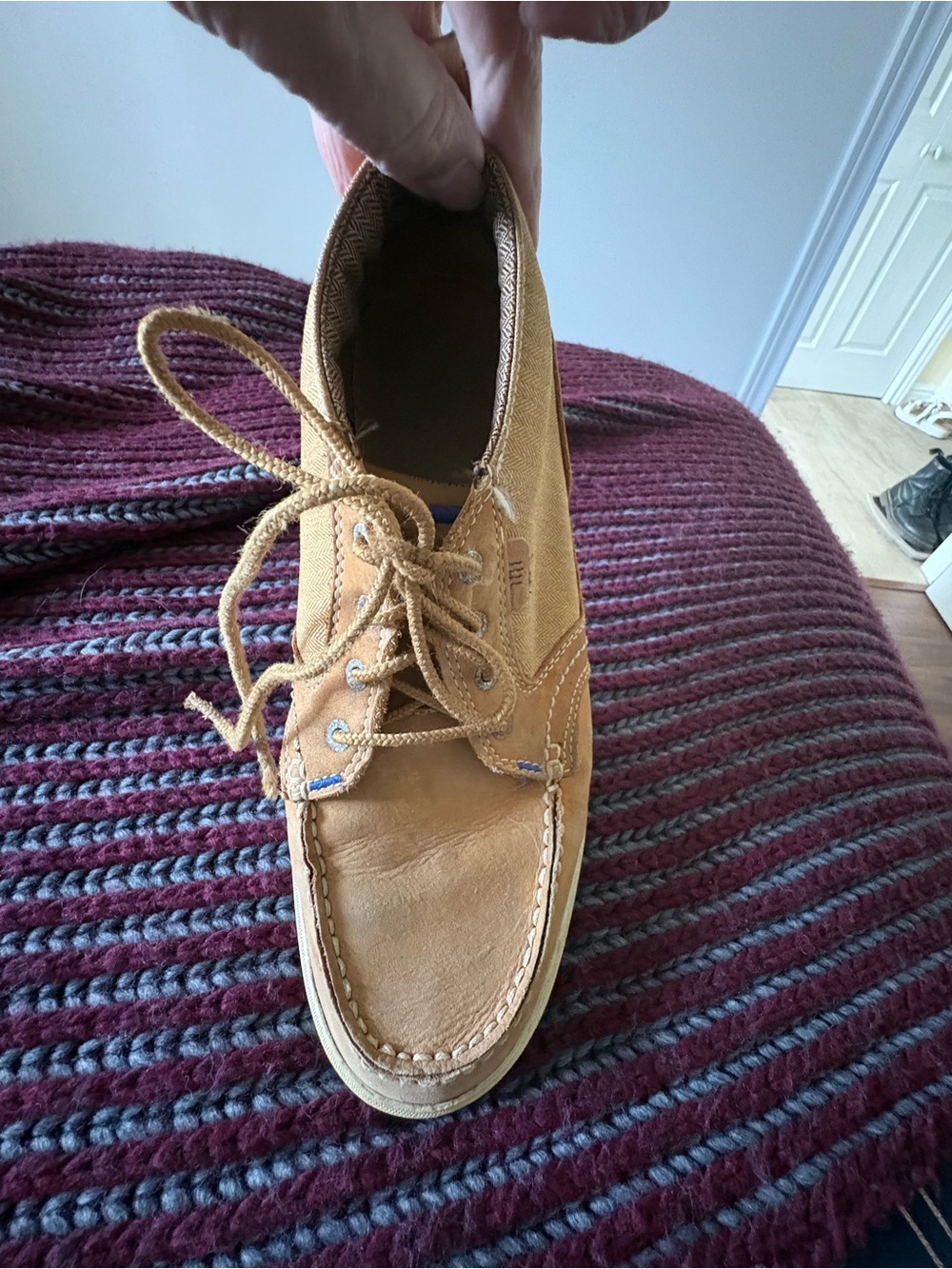Timberland Men’s Tan Leather & Canvas Chukka Sneakers - Picture 11 of 15